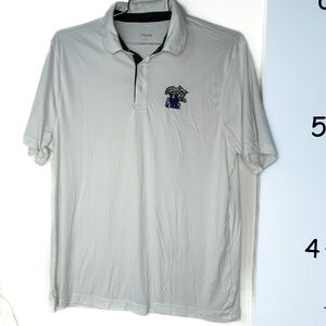 Captivating White Polo Shirt‎ & Embroidery "UK" Logo Men's XL